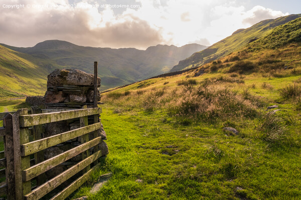 A view of Crinkle Crags from Langdale Picture Board by Greg Marshall