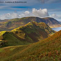 Buy canvas prints of View of Rannerdale Knotts and Crummock Water Lake  by Greg Marshall