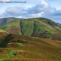 Buy canvas prints of The lone hiker on Rannerdale Knotts, Buttermere, T by Greg Marshall