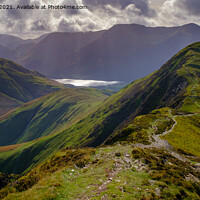 Buy canvas prints of Hiking in Buttermere in The Lake District by Greg Marshall
