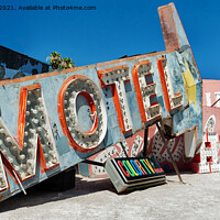 Buy canvas prints of Motel Neon Sign, las Vegas, Nevada by Greg Marshall
