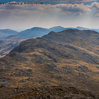 Buy canvas prints of Three Tarns on Crinkle Crags from Bowfell, Lake District by Greg Marshall