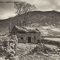 Buy canvas prints of Lake District Barn in Sepia by Greg Marshall