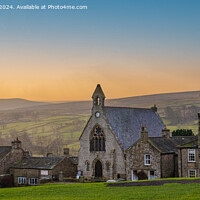 Buy canvas prints of Sunset over Reeth Village, Swaledale, North Yorkshire  by Greg Marshall