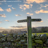 Buy canvas prints of Reeth Footpath Signpost by Greg Marshall