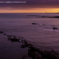 Buy canvas prints of Golden Light Tynemouth Lighthouse and Priory Ruins by Greg Marshall
