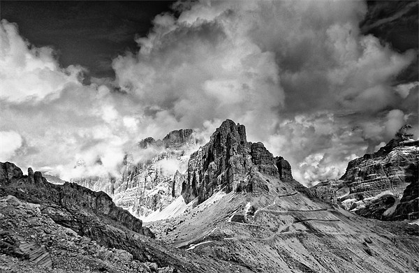Dolomites from The Lagazuoi Tunnels Picture Board by Greg Marshall