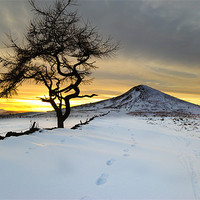 Buy canvas prints of Winter Sunset Roseberry Topping Teesside by Greg Marshall
