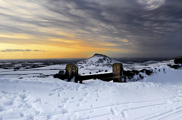 Roseberry Topping sunset over Teesside Picture Board by Greg Marshall