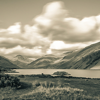 Buy canvas prints of Wastwater panorama looking to Scafell by Greg Marshall