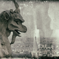 Buy canvas prints of Goat Gargoyle Notre-Dame Paris by Greg Marshall