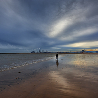 Buy canvas prints of Solitude at The River Tees by Greg Marshall