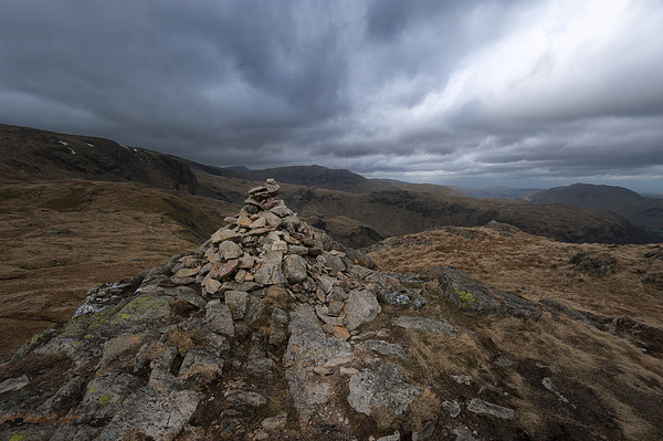 Cairn near Little Hart Crag, Lake District Picture Board by Greg Marshall