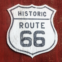 Buy canvas prints of Route 66 Road Sign USA by Greg Marshall