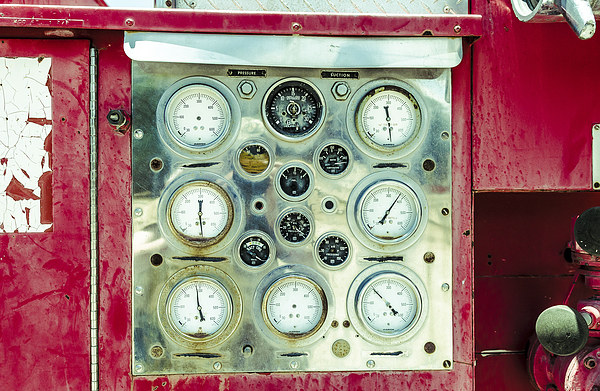 Fire Engine Dials and gauges Picture Board by Greg Marshall
