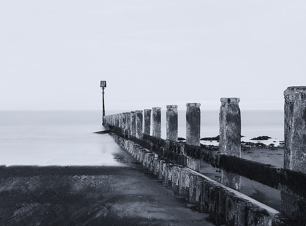 Redcar Beach in blue Picture Board by Greg Marshall