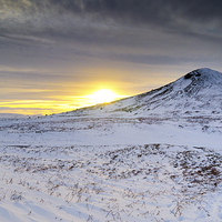 Buy canvas prints of  Winter Sunset Roseberry Topping Teesside by Greg Marshall