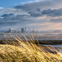 Buy canvas prints of  Redcar steelworks across the River Tees by Greg Marshall