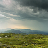 Buy canvas prints of  Storm over Crinkle Crags Langdale by Greg Marshall
