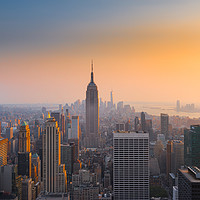 Buy canvas prints of Empire State dusk view NYC by Greg Marshall