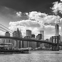 Buy canvas prints of Brooklyn Bridge Manhattan Skyline from Brooklyn by Greg Marshall