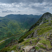 Buy canvas prints of View of Pike o' Stickle and Crinkle Crags by Greg Marshall