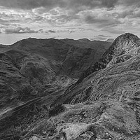 Buy canvas prints of View of Pike o' Stickle and Crinkle Crags black by Greg Marshall