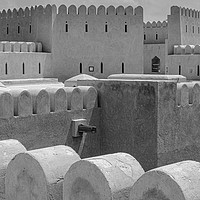 Buy canvas prints of Al Hazm Fort Rustaq Oman mono by Greg Marshall