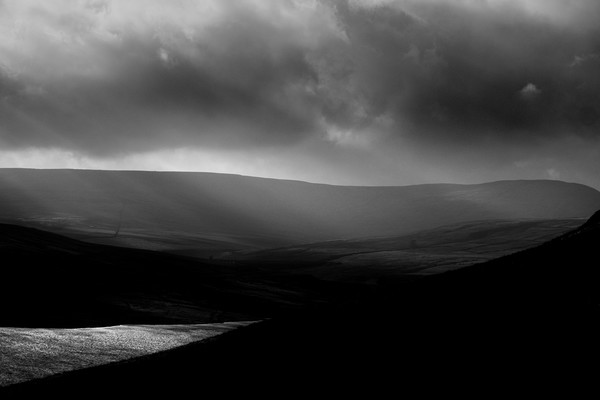 Moody Pennine Way mono  Picture Board by Greg Marshall