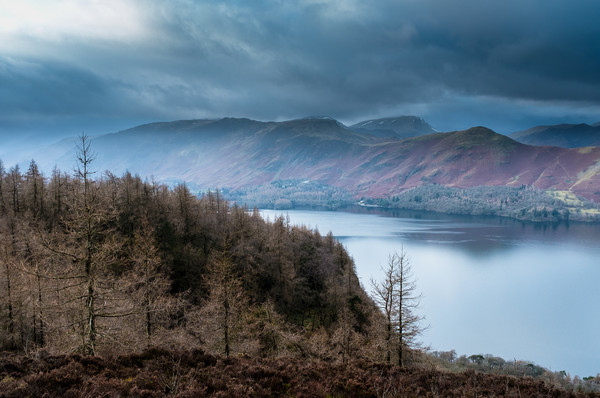 Derwentwater advancing storm clouds Lake District Picture Board by Greg Marshall
