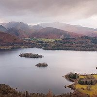 Buy canvas prints of View to Cat Bells and surrounding Wainrights, Kesw by Greg Marshall