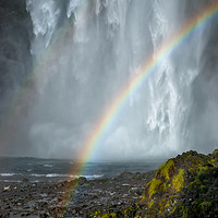 Buy canvas prints of Skogafoss Rainbow waterfall by Greg Marshall