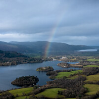 Buy canvas prints of Derwent Water rainbow by Greg Marshall