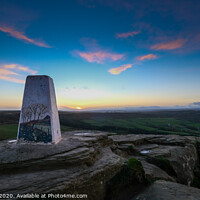 Buy canvas prints of Roseberry Topping Sunrise Trig Point by Greg Marshall
