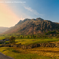 Buy canvas prints of Langdale Pikes at sunset by Greg Marshall