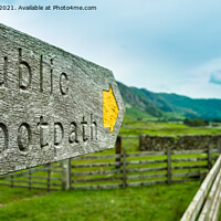 Buy canvas prints of Public Footpath sign in Langdale Valley by Greg Marshall