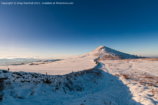 Roseberry Topping  in Winter glow Picture Board by Greg Marshall