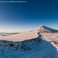 Buy canvas prints of Roseberry Topping  in Winter glow by Greg Marshall