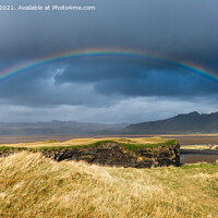 Buy canvas prints of Reynisfjara beach Rainbow Iceland by Greg Marshall