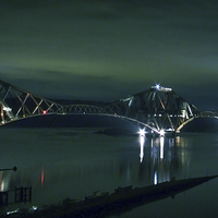 Buy canvas prints of The Forth rail bridge at night by Kevin Dobie