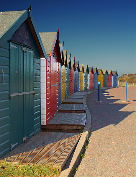 Warren Beach Huts Picture Board by Phil Wareham