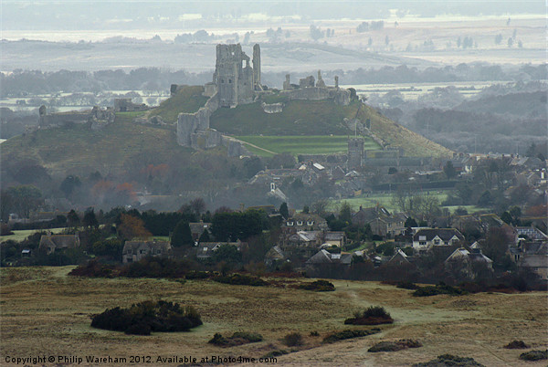 Corfe Castle from the Langton road Picture Board by Phil Wareham