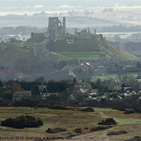 Buy canvas prints of Corfe Castle from the Langton road by Phil Wareham