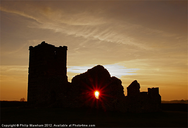 Knowlton Church at Sunset Picture Board by Phil Wareham