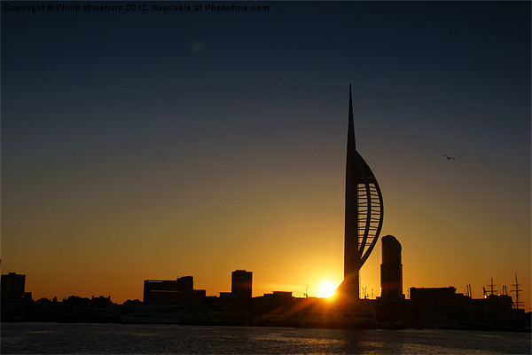 Spinnaker Tower Sunrise Picture Board by Phil Wareham