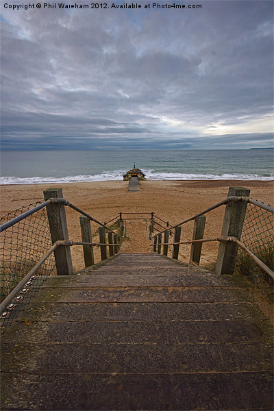Steps to Solent Beach Picture Board by Phil Wareham