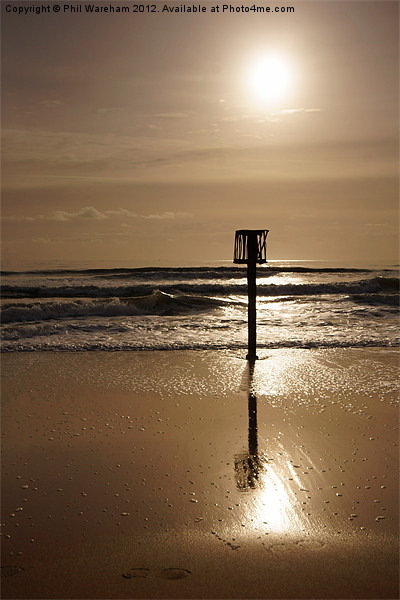 Reflection on wet sand Picture Board by Phil Wareham