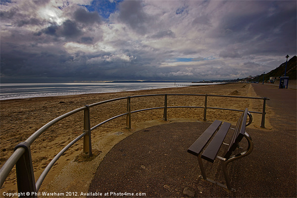 Seafront Seat Picture Board by Phil Wareham