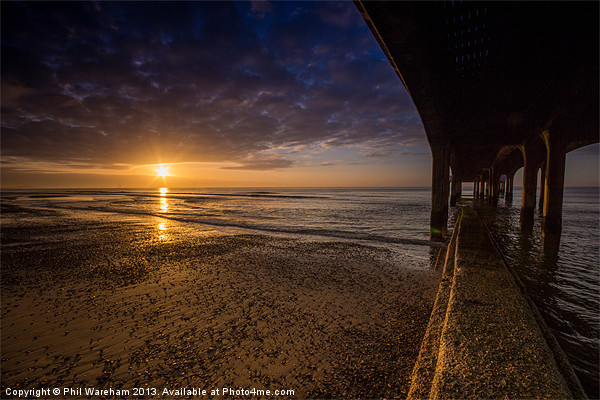 Pier Sunrise Picture Board by Phil Wareham