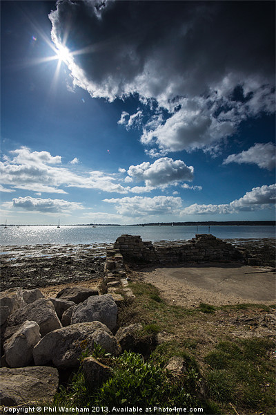 Poole Harbour Ruin Picture Board by Phil Wareham